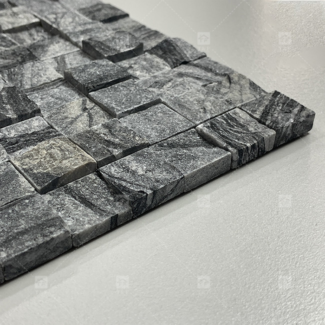 Piedra de mármol look mosaico azulejos superficie mate decorar baño cocina backsplash