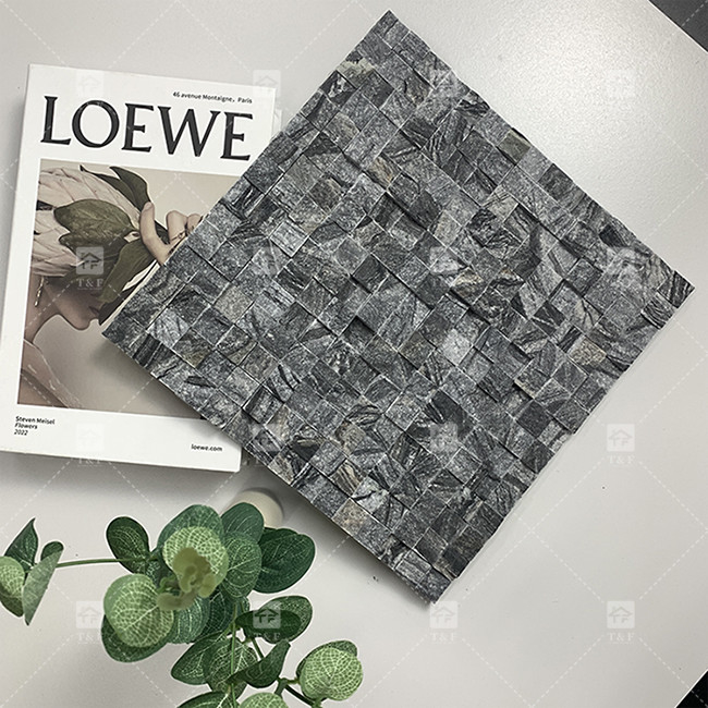 Piedra de mármol look mosaico azulejos superficie mate decorar baño cocina backsplash