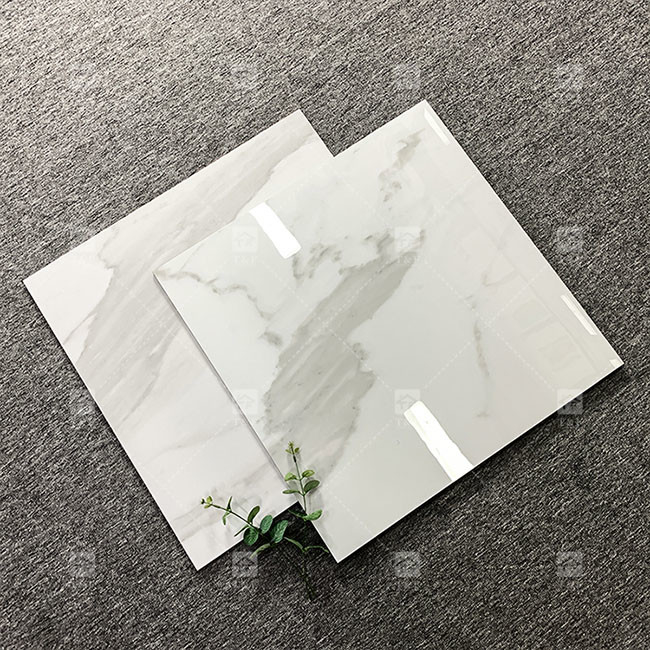 600x600mm de alto brillo pulido azulejos de vidrio para el suelo estándar azulejos de porcelana de mármol blanco