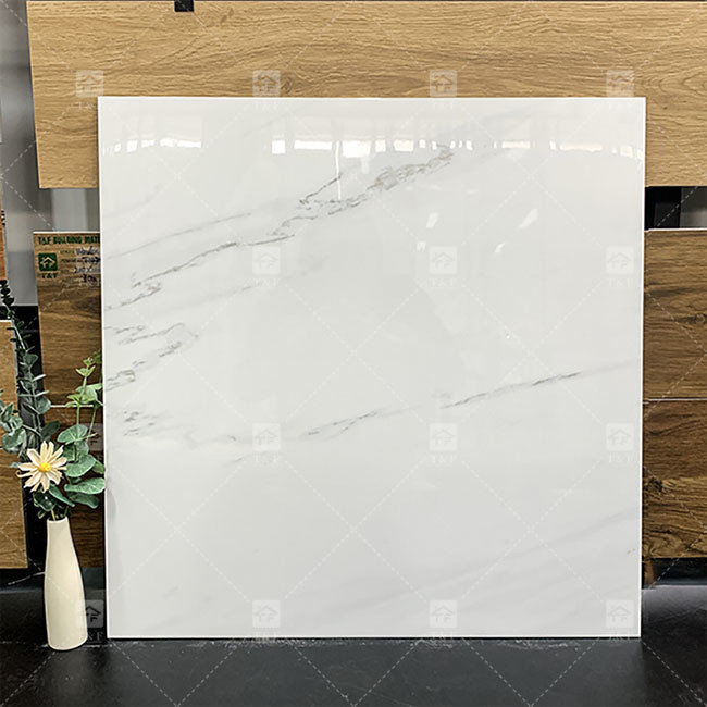 600x600mm de alto brillo pulido azulejos de vidrio para el suelo estándar azulejos de porcelana de mármol blanco