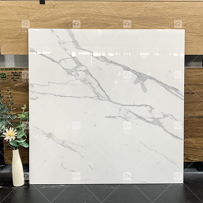 600x600mm de alto brillo pulido azulejos de vidrio para el suelo estándar azulejos de porcelana de mármol blanco