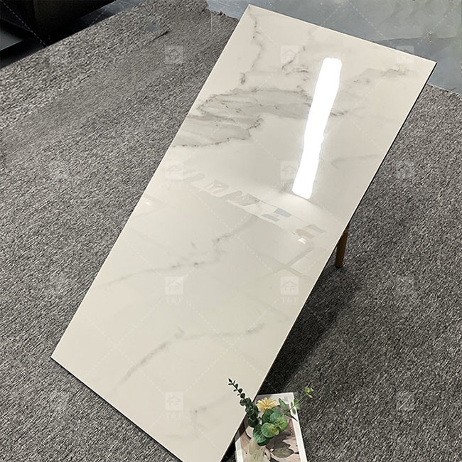 600x1200mm Carrara Blanco Brillante y Polido azulejos de vidrio para el suelo azulejos de porcelana de mármol