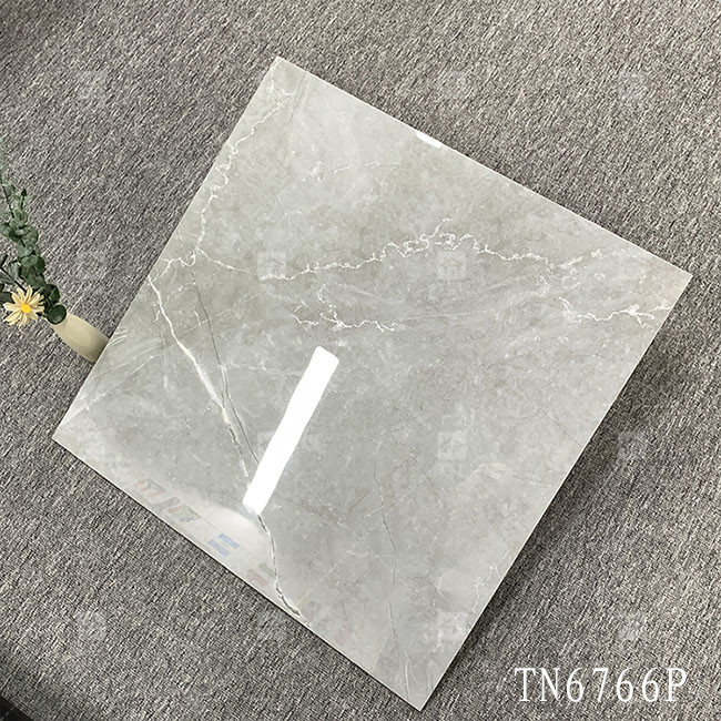 Cuerpo entero Color gris Marmol look porcelana azulejos brillantes para el suelo interior y pared