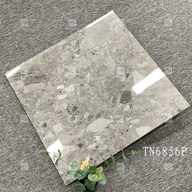 Cuerpo entero Color gris Marmol look porcelana azulejos brillantes para el suelo interior y pared