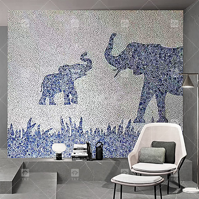 Mosaico mosaico pintura pintura mural restaurante sala de estar decoración de paredes interiores mosaico mural