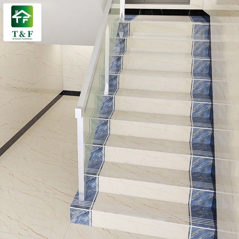Teja de la porcelana del chalet para el azul brillante del final de las escaleras y el color amarillo