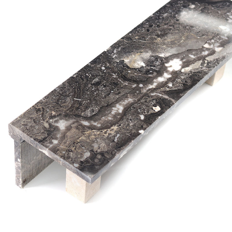 Las baldosas cerámicas de la escalera de mármol, escalera anti brillante del resbalón tejan a Grey Color oscuro