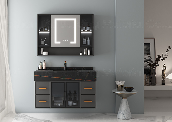 Espejo de plata de lujo moderno del gabinete HD Smart LED de Hung Flotante Bathroom vanidad Unidades de la pared